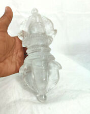 Vajra Quartz Natural Crystal Dorje Clear Carved Healing Buddhist Phurpa Dagger picture