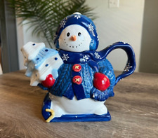 Christmas Decorative Snowman Ceramic Teapot picture