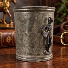 Vintage Stieff Pewter P100-16 Washington Camp Cup Applied Jockey Figure picture
