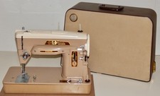 Vintage 1959 Singer 403A Sewing Machine w/ Foot Pedal & Case ~ RUNS; SEE VIDEO picture