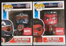 CAPT AMERICA & RED HULK pair 2 FUNKO POPS Marvel Collector Corps BRAND NEW L@@K picture