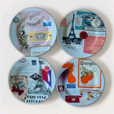 Rosanna Paris Parisian Theme Salad Dessert Plates Set of 4 with Round Gift Box picture