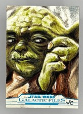 2017 Topps Star Wars Galactic Files Yoda Sketch Card Jonathan Caustrita 1/1 picture