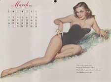 Mauro Scali March 1952 Esquire Pin Up Calendar Original Vintage 8x11 picture
