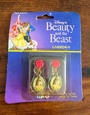 Vintage Rare Disney Beauty and the Beast Belle Rose Earrings 25703 HOPE HTF picture