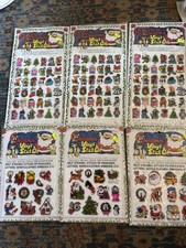 6 Packs Vintage Vinyl Christmas Stickers Puffy picture