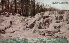 New York City Zoological Park Lake Agassiz Falls Waterfall c1910 vtg postcard picture
