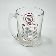 Vintage 1996 Wyoming Air National Guard Military Large Glass Mug picture
