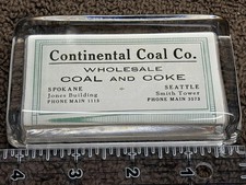 VINTAGE Continental Coal Glass Paperweight Mirror picture