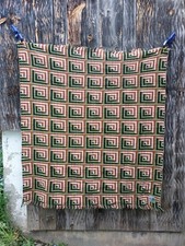 RARE Early Manatunga Woven Travel Rug Blanket by Roslyn New Zealand 56x60 Inches picture