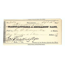 1848 Kensington Bank Check Philadelphia, PA Issued picture