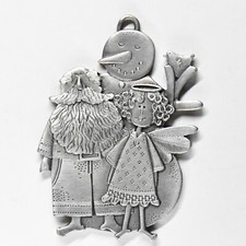 Season of Remembering Snowman Pewter Christmas Ornament 2001 Catherine Grunewald picture