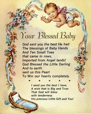 Catholic print picture - YOUR BLESSED BABY  -   8