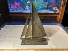 Vintage 1942 Metal Sailboat Sculpture The Jennings Bros. JB Artware Distinction picture