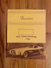 Vintage 1970’s Barrister Custom Car Specifications Sheet, George Barris picture