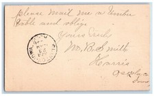 c1880's Letter from Harris WJ Young & Co. Osceola Co Iowa Clinton IA Postal Card picture