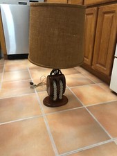 McMillans So Nautical Lamp Boat Pulley n Ny Vintage Wooden Block Tackle Rope picture