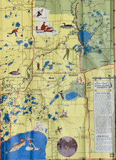 1960s AITKIN Minnesota PICTORIAL MAP Tourism BROCHURE Vintage picture