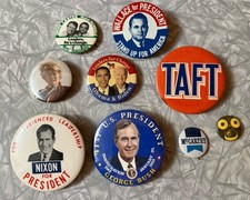Lot If 9 political Pin Back Buttons  picture
