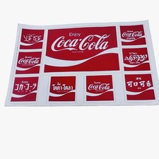 1989 Coca-Cola Postcard Decal Sticker Sheets 8 Languages UNUSED Japanese Spanish picture