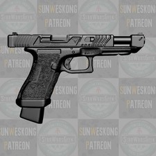Glock 34TTI Eve Macarro Ballerina custom pistol v2 for 1:10 1:12 1:18 1:6 figure picture