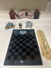 Vintage Lot Primitive Signs Wall & Tabletop Decor Country Folk art Look picture