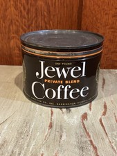 Vintage Jewel Private Blend Coffee Can Tin 1lb Barrington IL/ Los Angeles picture