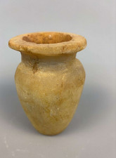 Ancient Egyptian Calcite Alabaster Kohl Pot Cosmetic Ointment Jar (2000-500 BC) picture