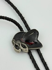 Siskiyou Pewter Vintage Bolo Tie Western Cowboy Southwest Hat Enamel Boot Spurs picture
