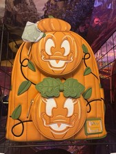 Donald and Daisy Pumpkin Loungefly Mini Backpack Disney NWT picture