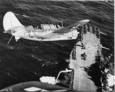 Curtiss SB2C-3 Helldiver comes in for a landing WWII WW2 8x10 Photo 252 picture