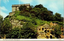Rock Castle Nottingham England Green Trees Historic Building Vintage Postcard picture