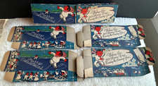 6 1940's Crossover Christmas/New Year 1/2 Lb. Cardboard Candy Boxes  Atomic picture
