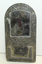 Antique / Vintage Ornate Metal Vanity Mirror with Match Holder Made in Japan picture