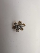 14K Gold Masonic Square Compass Starburst Screw Post Pin 0.90g Vintage picture