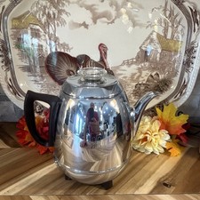 Vintage GE potbelly Electric Percolator Coffee pot chrome Works great picture