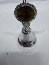Vintage Cherokee Indian Reservation NC Souvenir Metal Hand Bell Chrome picture
