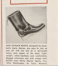 1955 Print Ad Zip Back Boots Marty Marion St Louis Cardinals St Louis,Missouri picture