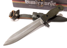 Bundeswehr Military Combat fixed bladed Trench field Knife OD Green Scabbard picture