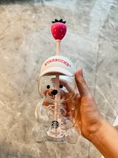 Brand-new 2026 Hong Kong Starbucks Strawberry Bear Cup - Hat with Straw Cup picture