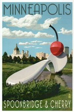 Spoonbridge & Cherry, Minneapolis Minnesota, Downtown MN, Art -- Modern Postcard picture