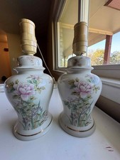 Vintage Shibata Toki Co., LTD Porcelain Ginger Jar Lamps (Pair) picture