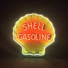 Shell Gasoline Glass Neon Light Sign Bar Party Artwork Visual Wall Sign 24