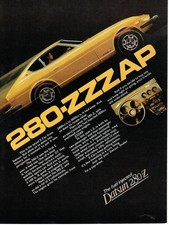 Vintage Datsun 280-Z ZZZAP Magazine Ad Yellow Fuel Injected Nissan Z Car picture