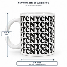 Vintage New York City Coffee  Black White New York City NYC Grid Pattern Ceramic picture