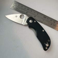Spyderco Cat Lock Black 440C Pocket Knife VG-10 Plain Edge Blade Taiwan picture