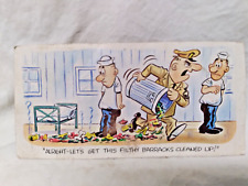Vintage Comical Postcard Military Barracks Clean-up Unused unsent with stamps picture