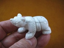(Y-BEA-WA-700) White Gray POLAR BEAR carving FIGURINE gemstone bears figurine picture