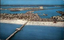 Clearwater Beach Florida Pier Pavilion aerial view  mailed 1975 vintage postcard picture