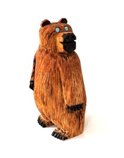 ZUNI Signed RODERICK QUAM Carved Cottonwood Root? UPRIGHT STANDING BEAR Fetish picture